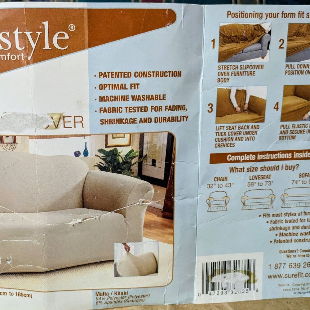 Stretch Love Seat Slip Cover - Picture 2 of 11